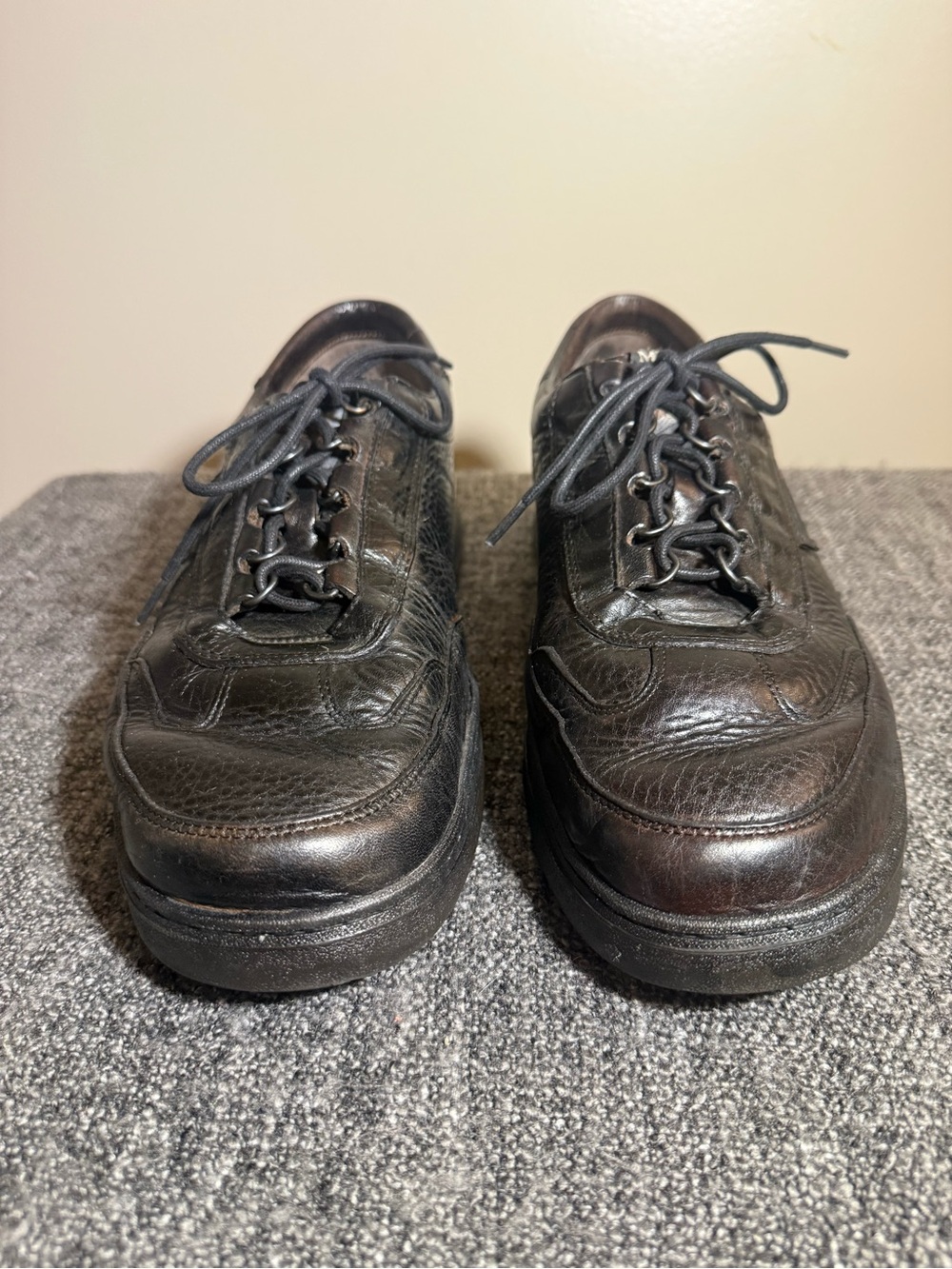 Mephisto Men's Dark Brown Leather Lace-Up Comfort Walking Shoes size 10